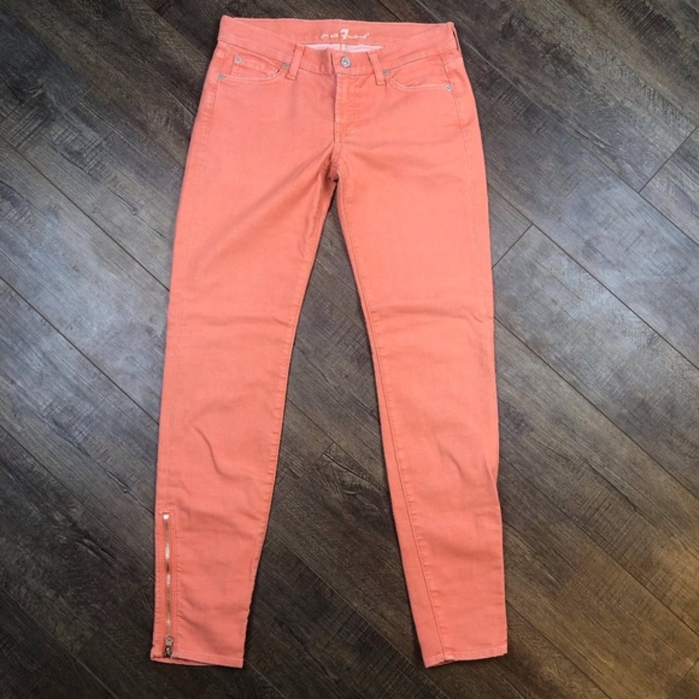 7 For All Mankind Peach Skinny Jeans Pants (25)